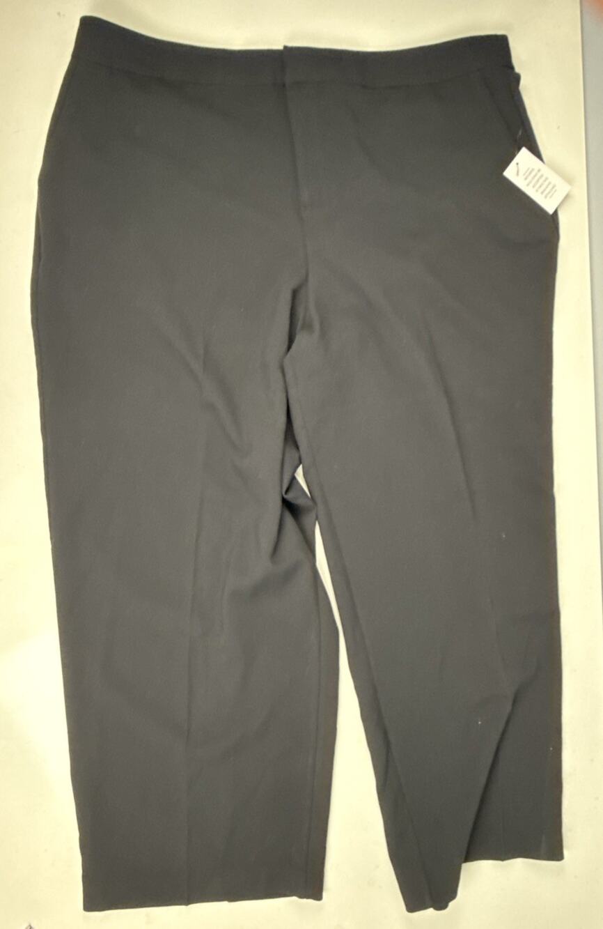 Eloquii Black Wide Leg Flat Front Dress Pants Size 22 NWT
